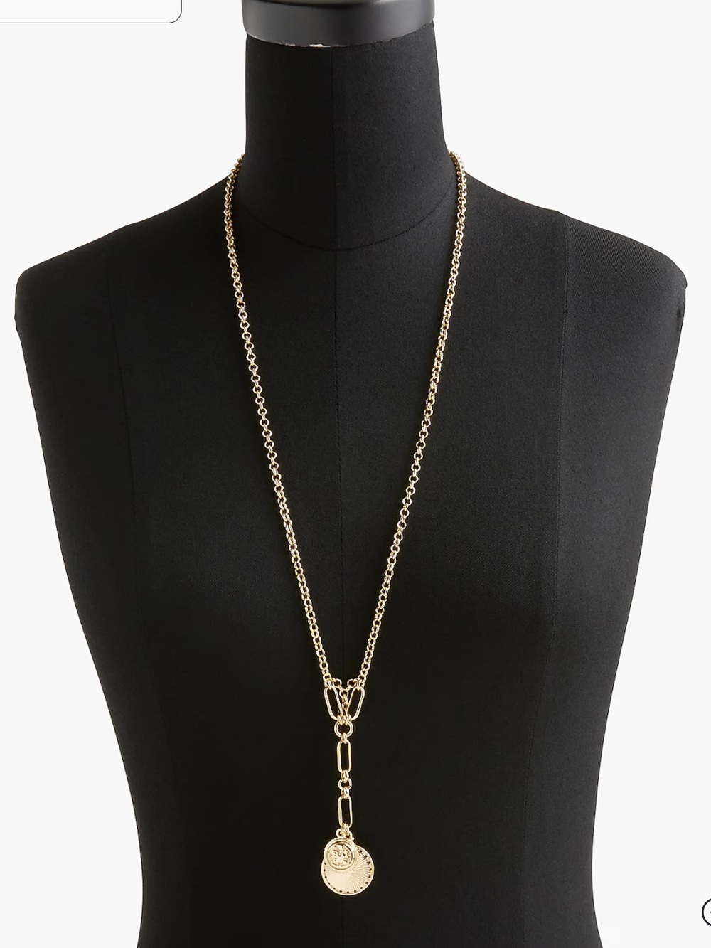 NWOT J Crew Factory Gold Long Charm Lariat Necklace